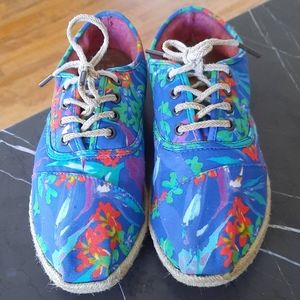 TOMS tropical espadrille lace-ups